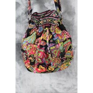 Vera Bradley Vintage Floral Paisley Drawstring Tote Ditty Bag